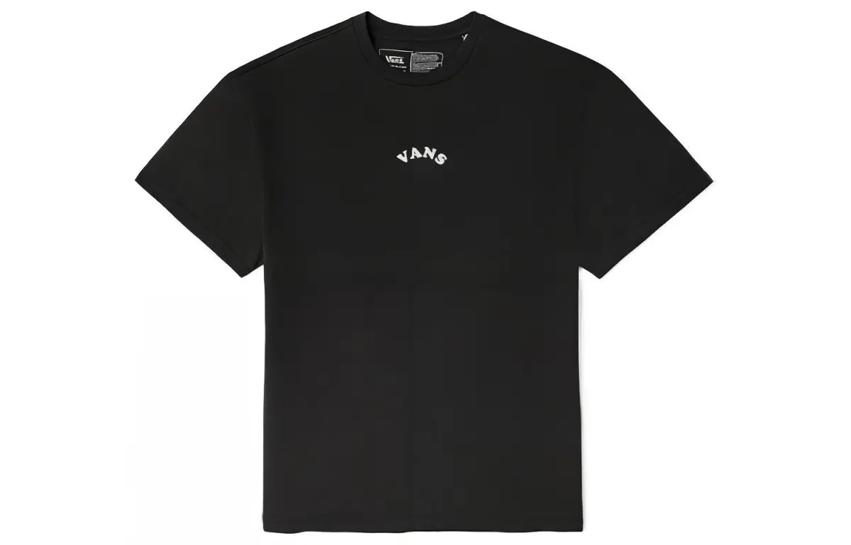 Vans T-Shirts Unisex Black Crew Neck Moderate Straight Fit