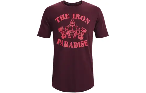 Under Armour Rock T Shirts Men's Red Crew Neck Moderate