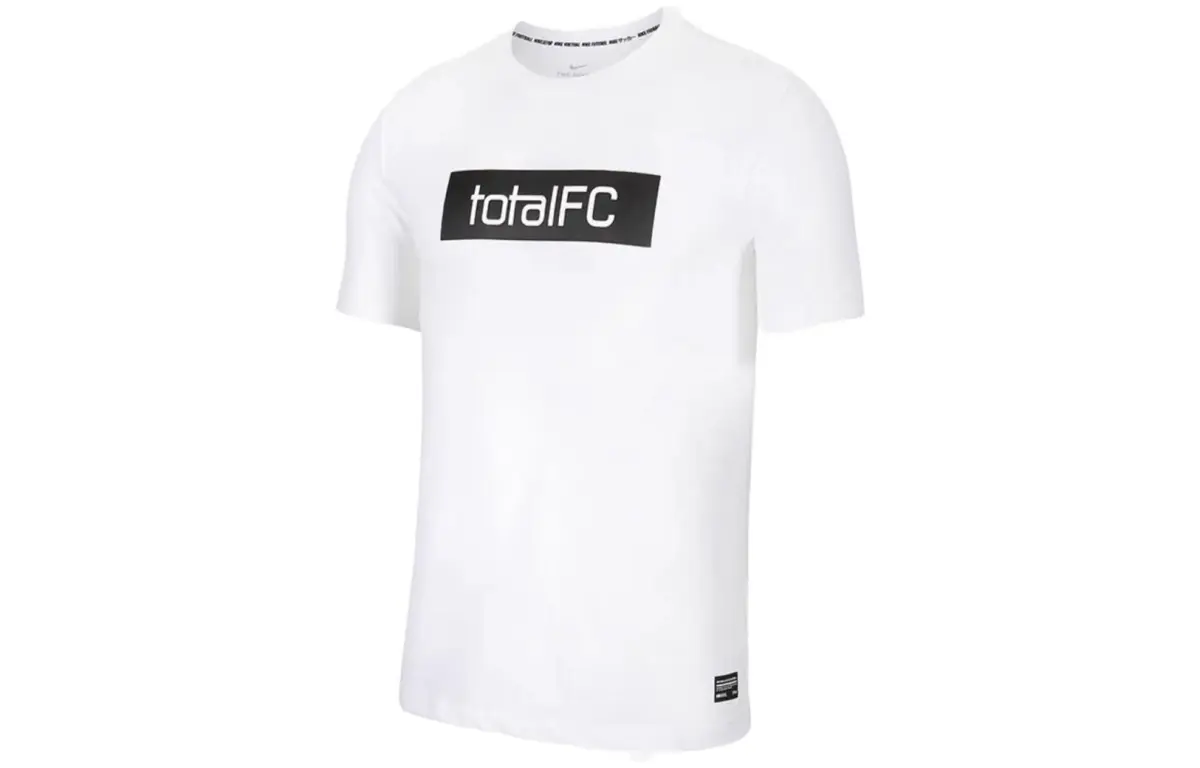 Nike T-Shirts Men's White Crew Neck Moderate Straight Fit