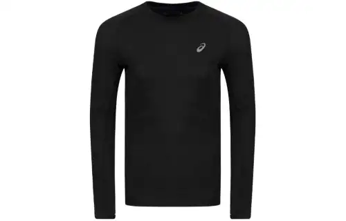 ASICS T Shirts Men's Black Crew Neck Moderate Straight Fit