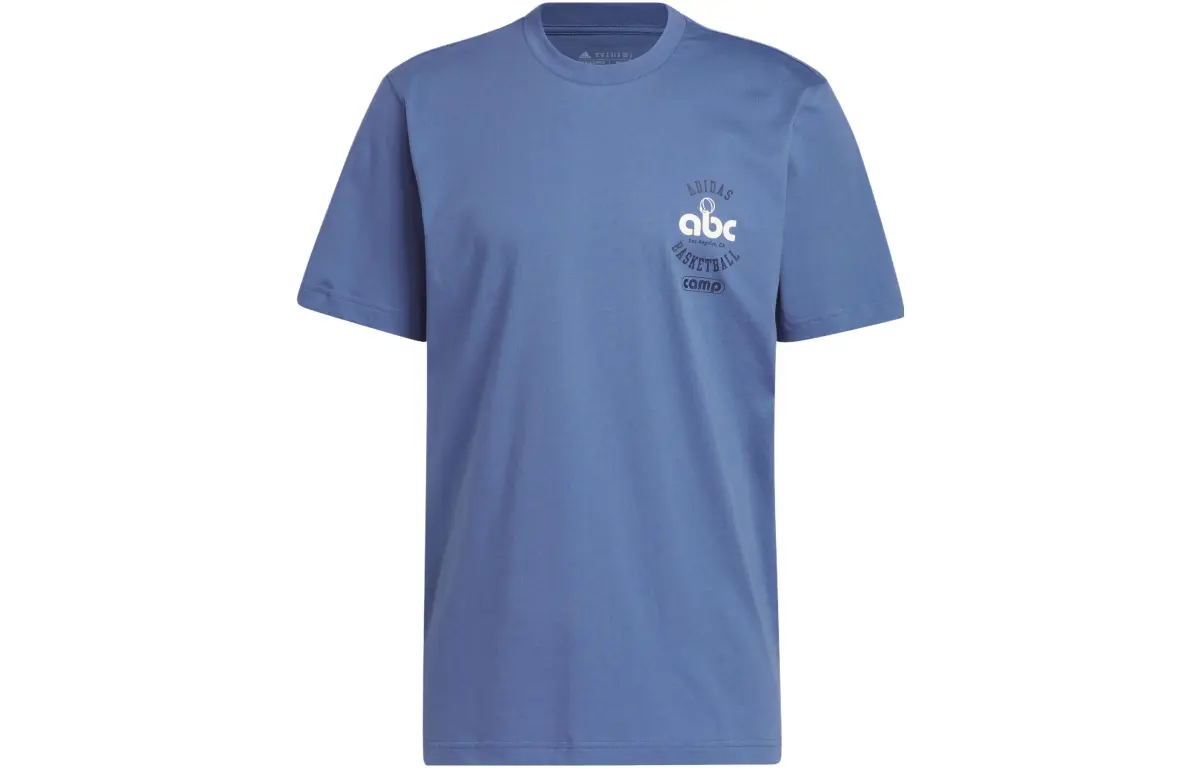Adidas T-Shirts Men's Dark Blue Crew Neck Moderate Straight Fit
