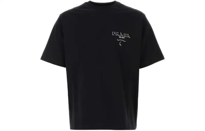 PRADA T Shirts Men's Crew Neck Moderate Straight Fit