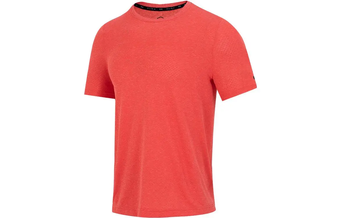 Under Armour RUSH T-Shirts Men's Orange Crew Neck Moderate Straight Fit