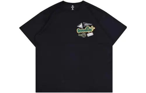 Converse City Escape T Shirts Unisex Black Crew Neck Moderate Straight Fit