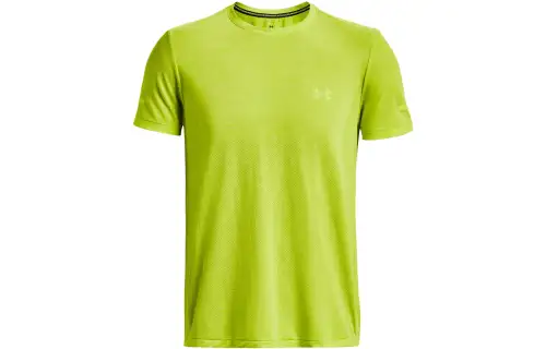 Under Armour T Shirts Men's Yellow Crew Neck Moderate Straight Fit