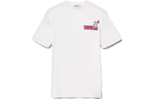 Timberland T Shirts Unisex White Crew Neck Moderate Straight Fit
