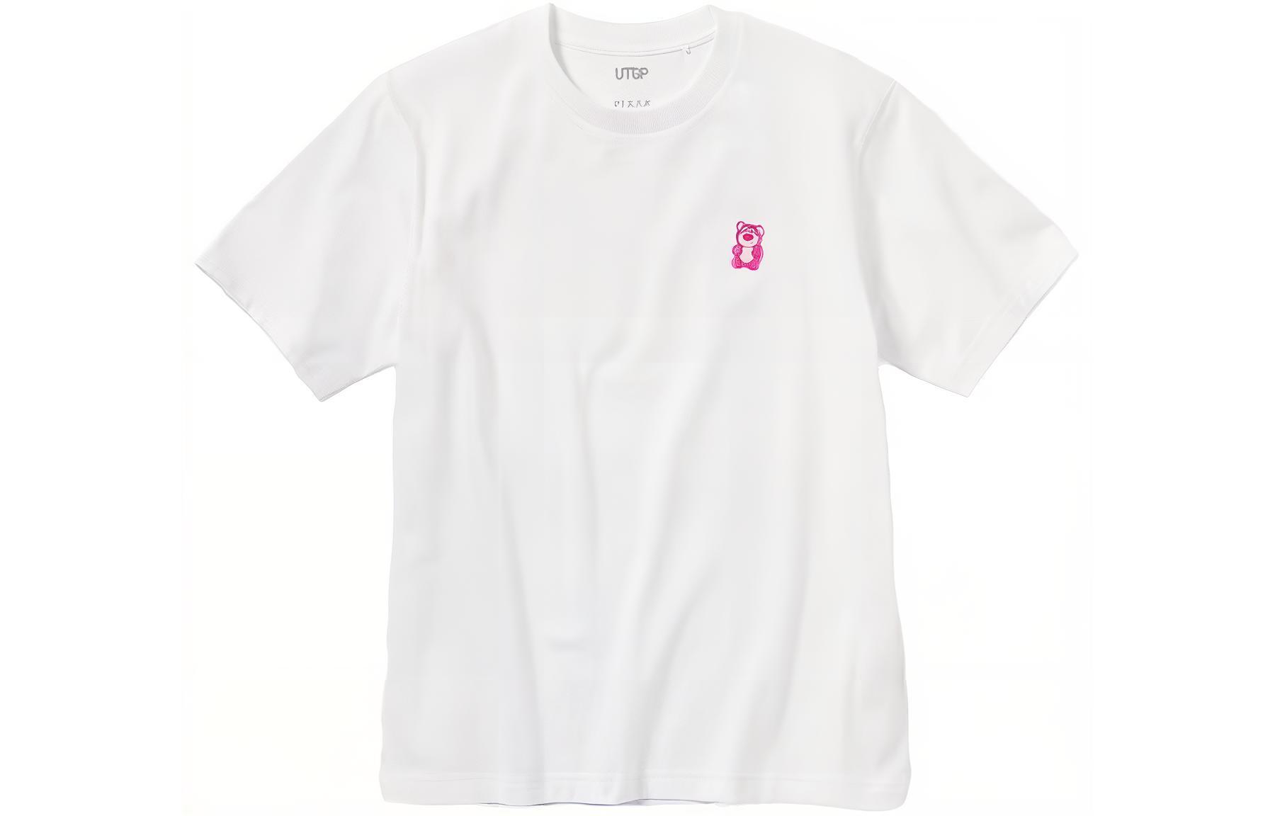 UNIQLO Uniqlo, Disney, small strawberry, white short sleeve T-shirt with a round collar for men and women