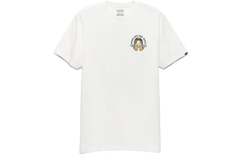 Vans Brew Bros Tunes T Shirts Unisex White Crew Neck Moderate Straight Fit