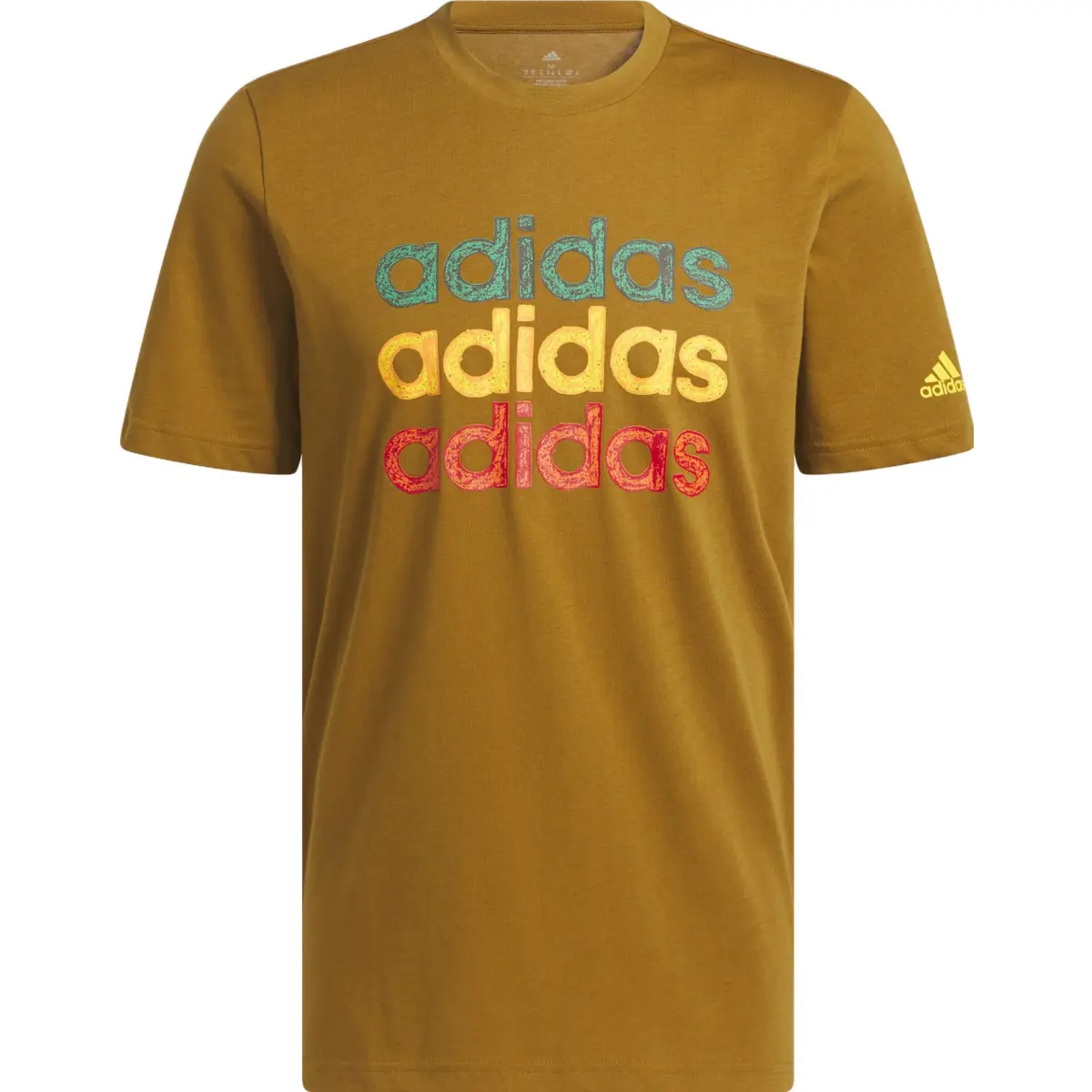 Adidas T-Shirts Men's Coffee Crew Neck Moderate Straight Fit