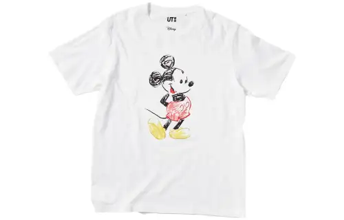 UNIQLO T Shirts Men's White Crew Neck Moderate