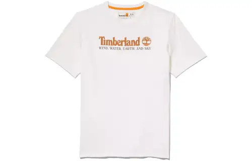 Timberland T Shirts Men's White Crew Neck Moderate Straight Fit