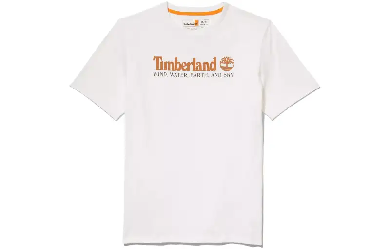 Timberland T Shirts Men's White Crew Neck Moderate Straight Fit