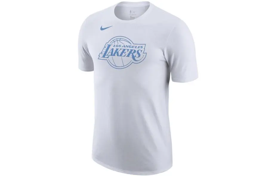 Nike T-Shirts Men's White Crew Neck Moderate Straight Fit