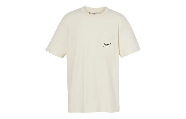 Timberland T Shirts Men's White Crew Neck Moderate Straight Fit