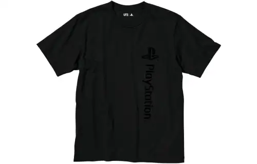 UNIQLO T Shirts Unisex Black Crew Neck Moderate Straight Fit