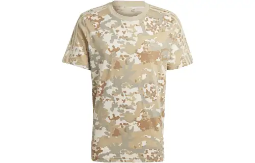 Adidas Originals T Shirts Men's Beige Crew Neck Moderate Straight Fit