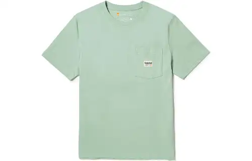 Timberland T Shirts Men's Frost Green Crew Neck Moderate Straight Fit