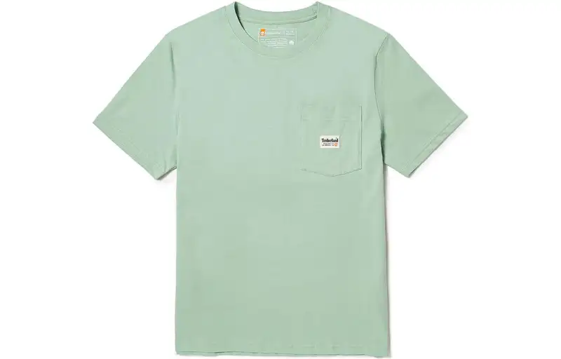 Timberland T Shirts Men's Frost Green Crew Neck Moderate Straight Fit
