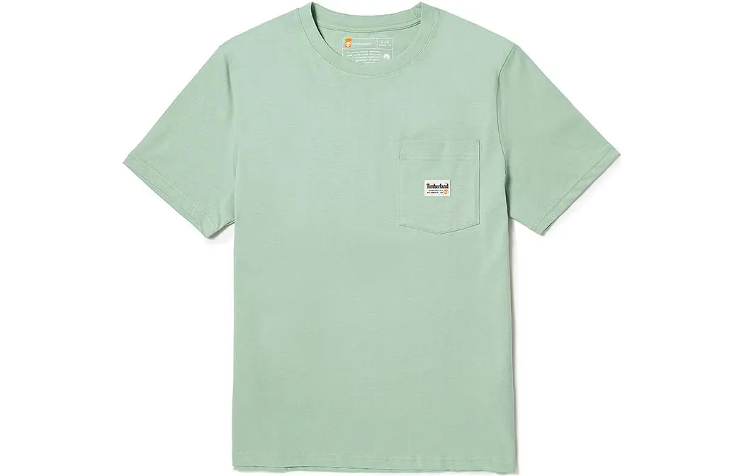 Timberland T-Shirts Men's Frost Green Crew Neck Moderate Straight Fit