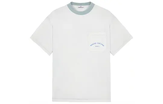 STONE ISLAND STONE ISLAND SS23 Marina T Shirts Men's Sky Blue Crew Neck Moderate Straight Fit