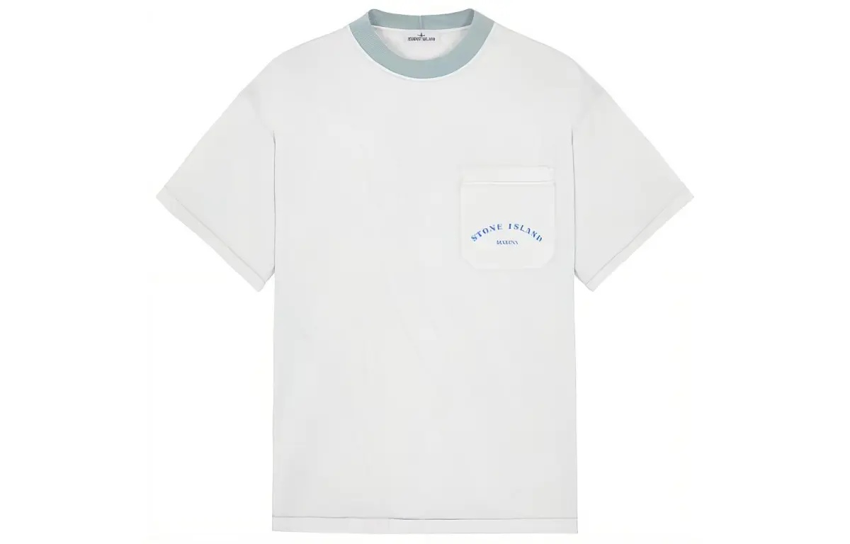 STONE ISLAND STONE ISLAND SS23 Marina T-Shirts Men's Sky Blue Crew Neck Moderate Straight Fit