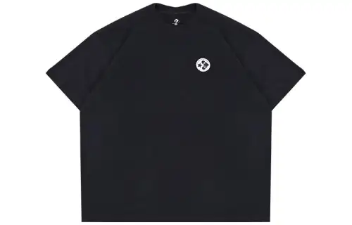 Converse T Shirts Unisex Black Crew Neck Moderate Straight Fit