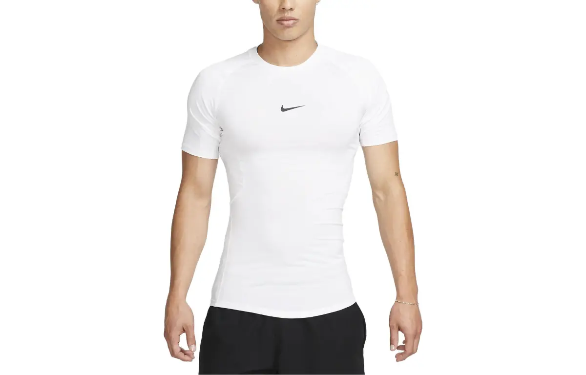 Nike Pro Men's Dri-FIT Tight Short-Sleeve Fitness Top White