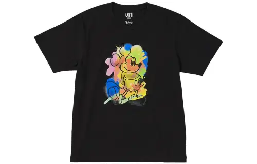 UNIQLO X , SS23 T Shirts Unisex Black Crew Neck Moderate Straight Fit