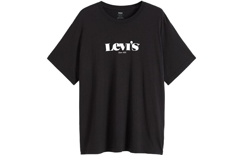 Levis T Shirts Men's Black Crew Neck Moderate