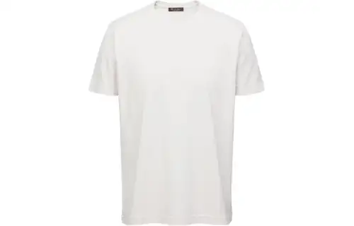 Loro Piana T Shirts Men's White Crew Neck Moderate Straight Fit