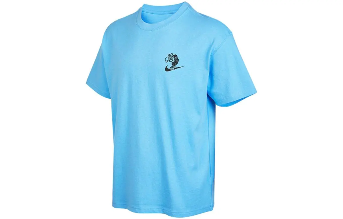 Nike T-Shirts Men's Blue Crew Neck Moderate Straight Fit