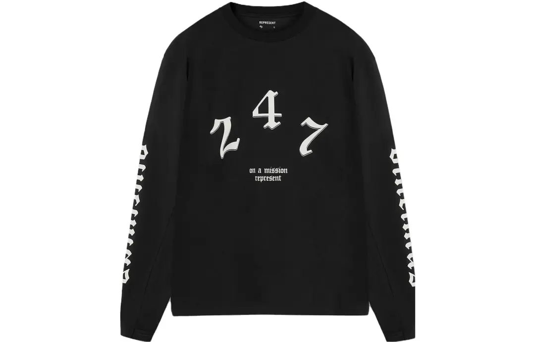 REPRESENT T Shirts Men's Black Crew Neck Moderate Straight Fit