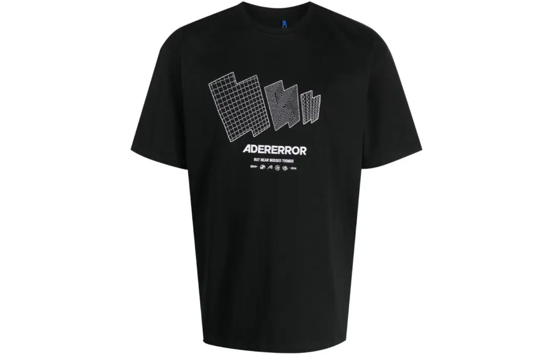 ADER ERROR T Shirts Men's Black Crew Neck Moderate Straight Fit
