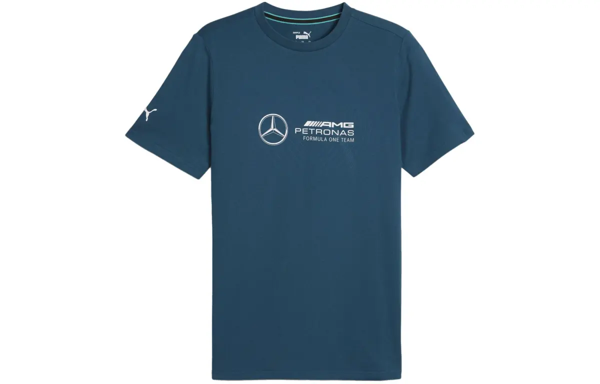 PUMA T-Shirts Men's Ocean Blue Crew Neck Moderate Straight Fit