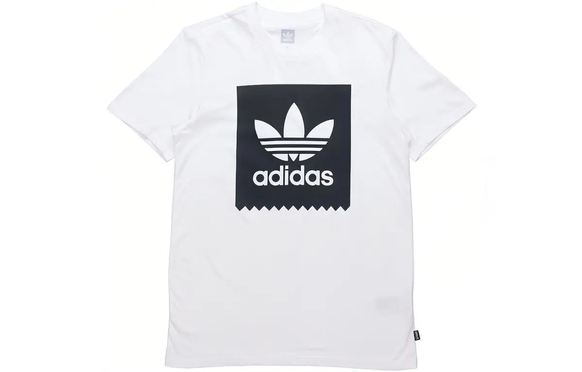 Adidas Originals T-Shirts Men's Black White Crew Neck Moderate Straight Fit