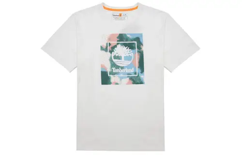 Timberland T Shirts Men's White Crew Neck Moderate Straight Fit