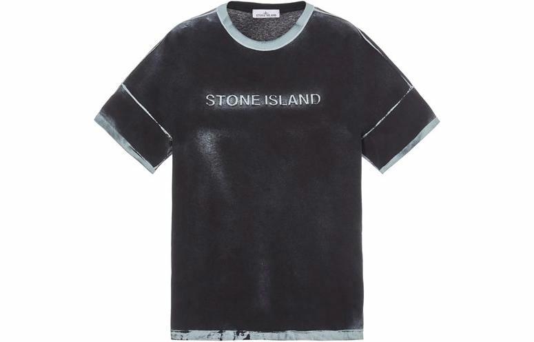 Мужская футболка STONE ISLAND Hand Sprayed (небесно-голубая)