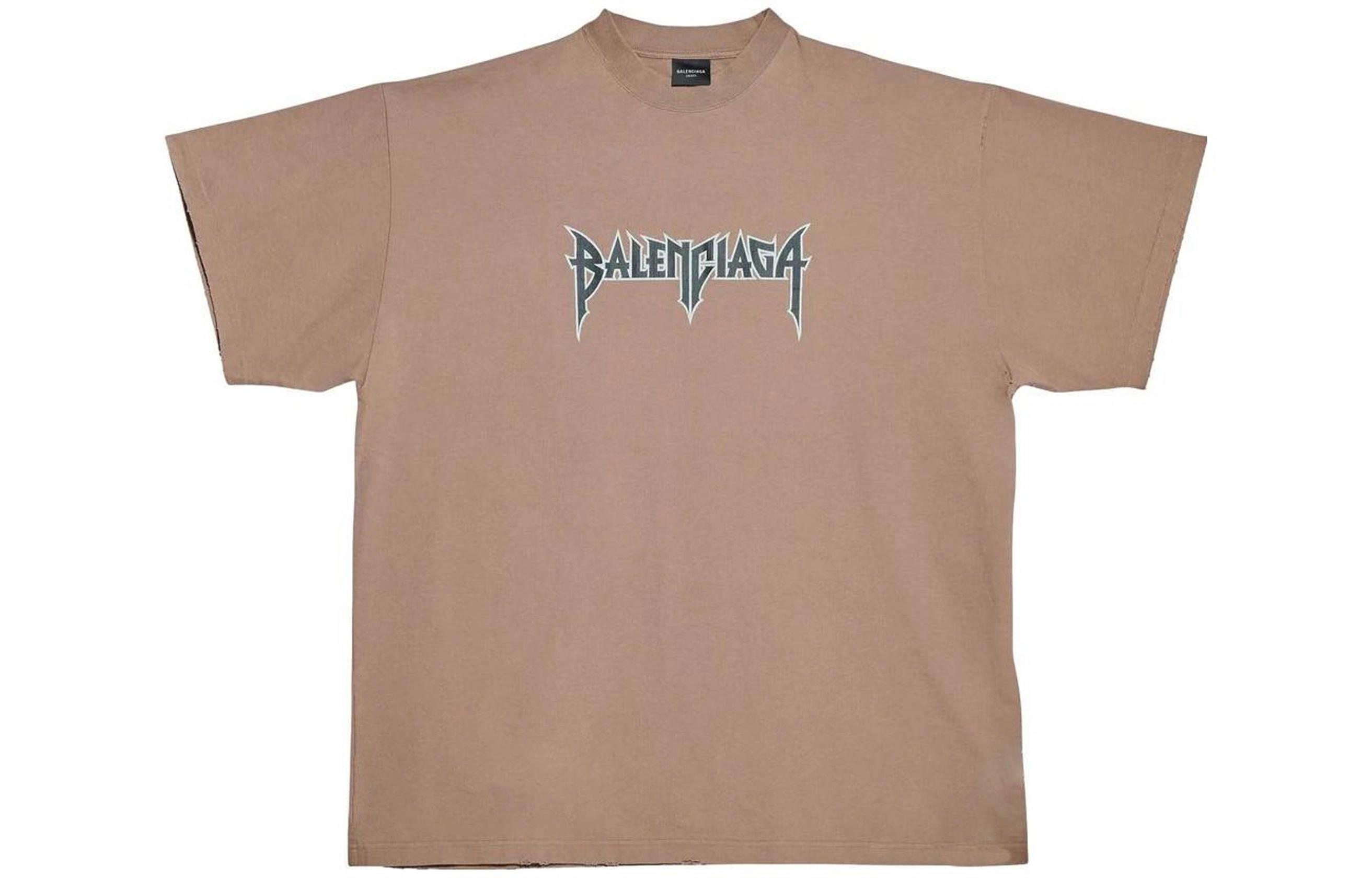 Мужская футболка Balenciaga 712398TMV887761 (коричневая)