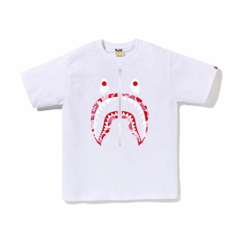 Мужская футболка A BATHING APE A BATHING APE SS23 Abc Camo Shark Tee T (черно-розовая)