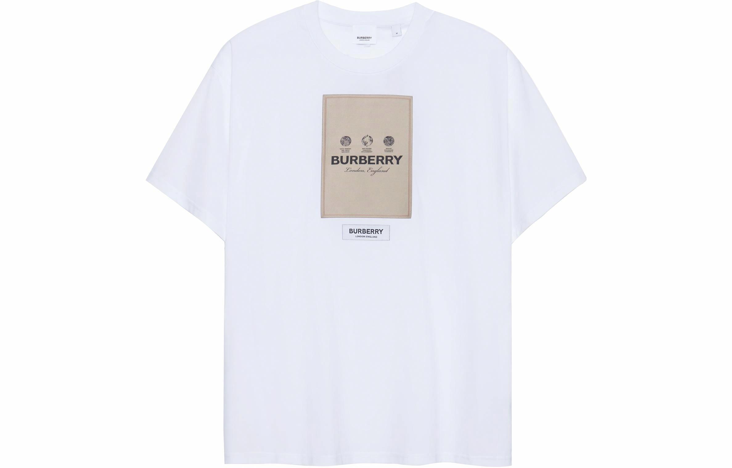 Мужская футболка Burberry С нашивкой-логотипом (белая)