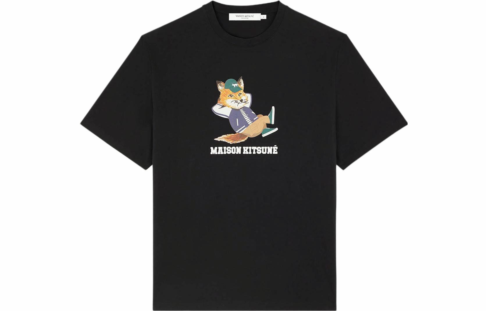 Мужская футболка Maison Maison Kitsune T (черная)