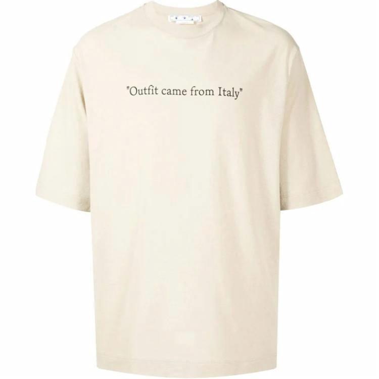 Мужская футболка OFF-WHITE OMAA119S22JER0021710 (бежевая)