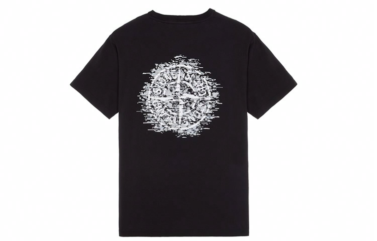 Мужская футболка STONE ISLAND SS23 Logo (черная)