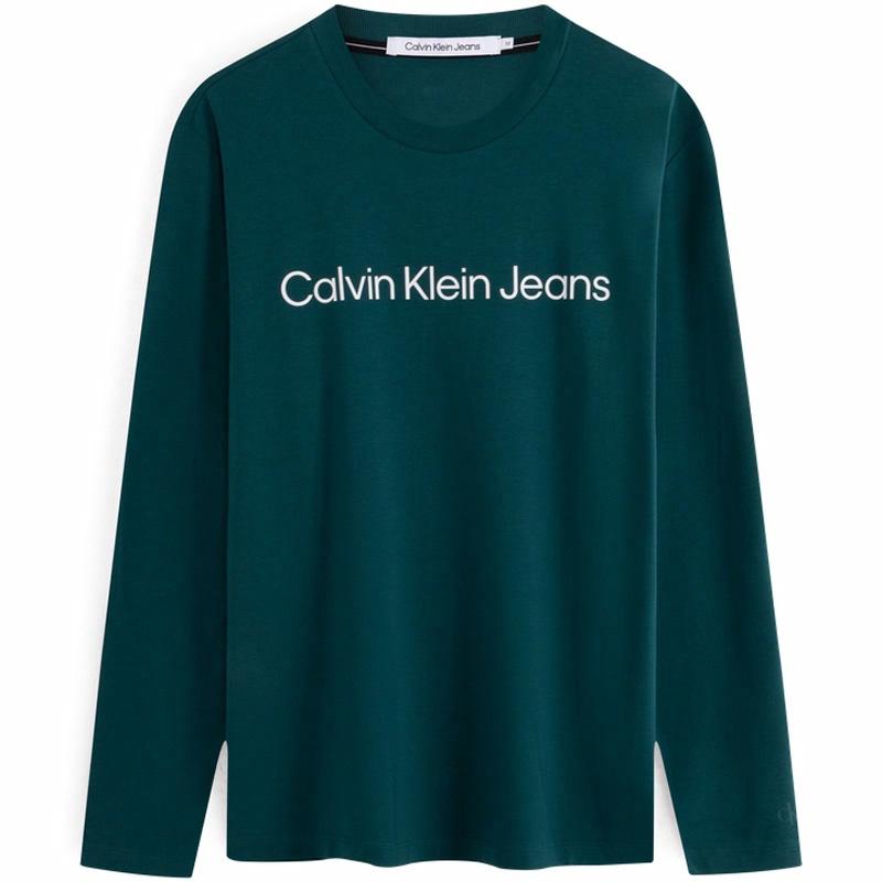 Мужская футболка CALVIN KLEIN Longsleeve (зеленая)