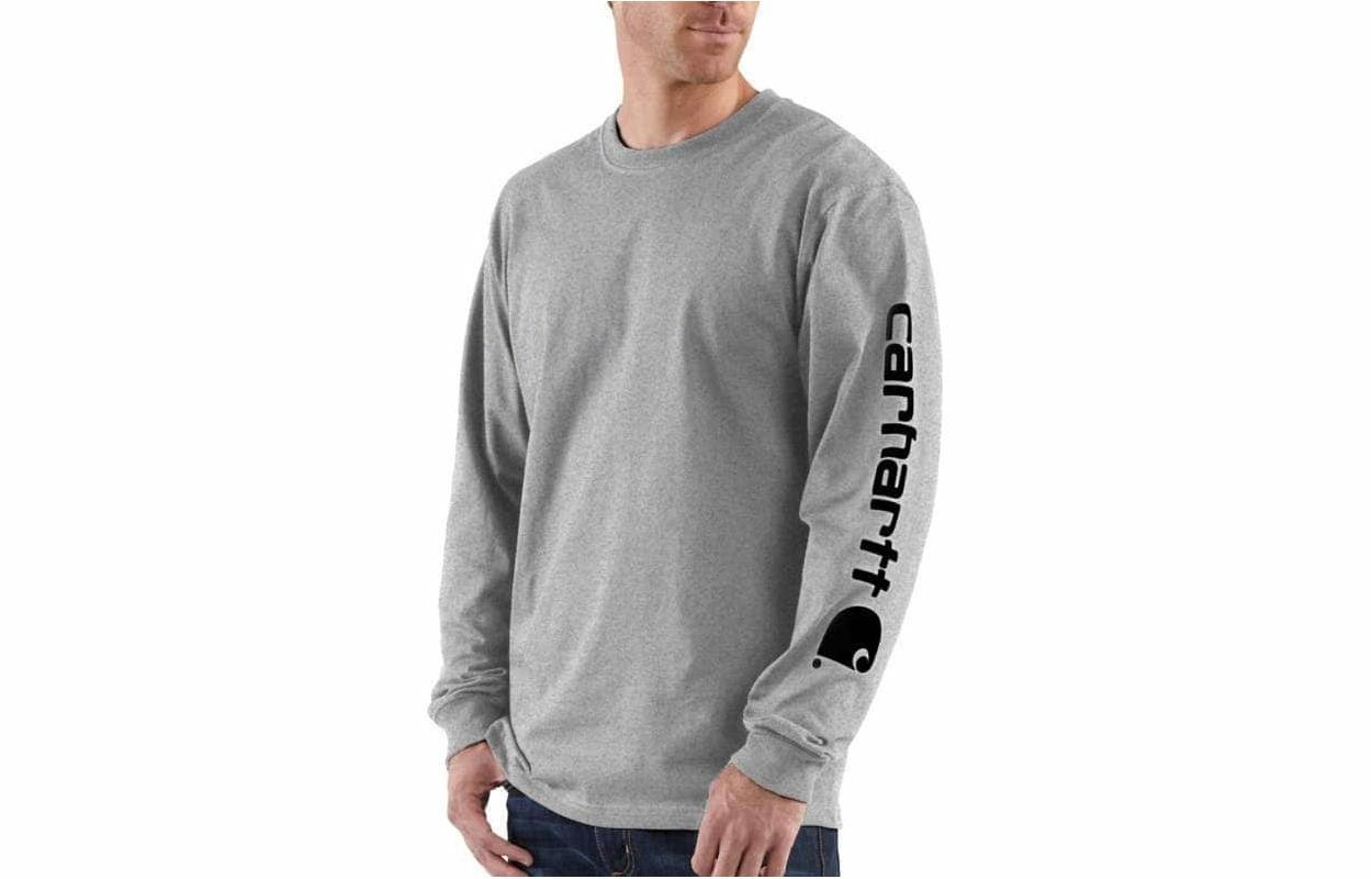 Мужская футболка Carhartt Heavyweight Long-Sleeve (серая)