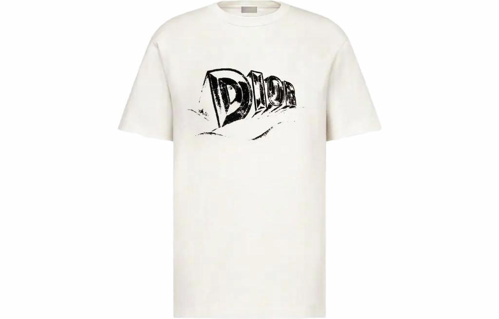 Мужская футболка Dior DIOR SS23 LogoT (молочно-белая)