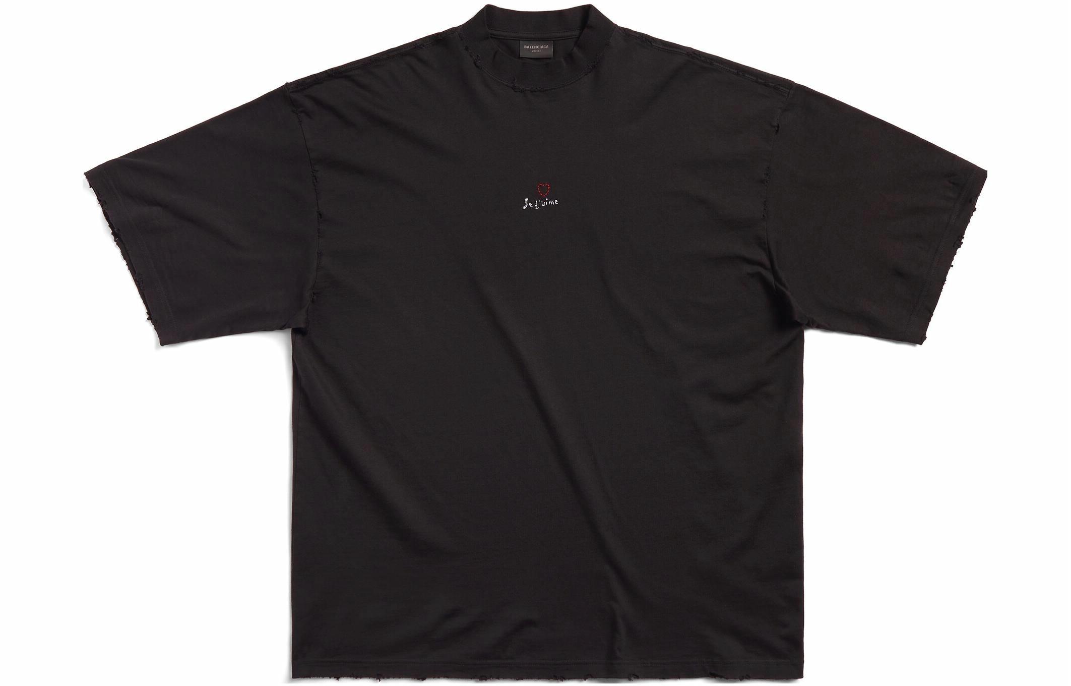 Футболка Balenciaga с вышивкой (черная)