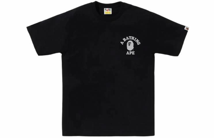 Мужская футболка A BATHING APE с принтом (черная)