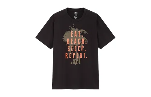 UNIQLO T Shirts Unisex Black Crew Neck Moderate