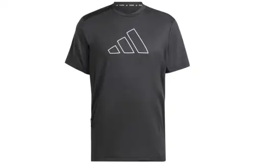 Adidas Originals T Shirts Men's Black Crew Neck Moderate Straight Fit